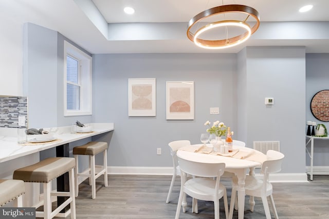 dining area featuring light hardwood / wood-style floors