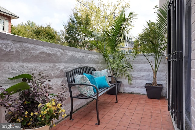 balcony with a patio area