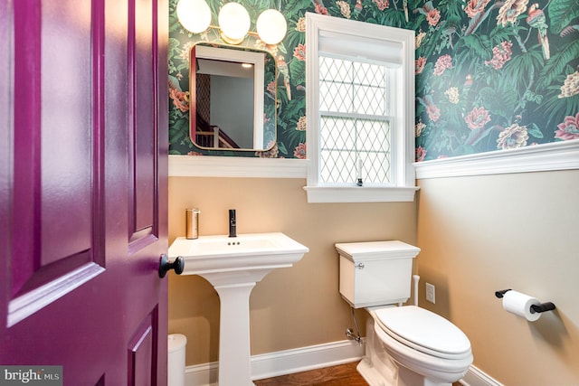 bathroom featuring toilet and sink