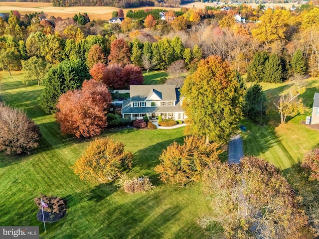 drone / aerial view featuring a rural view