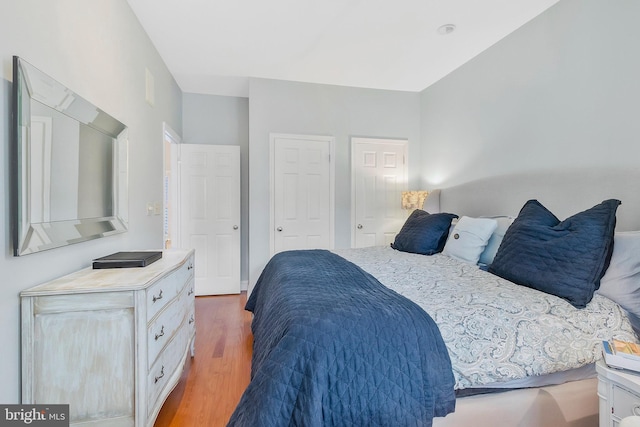 bedroom with hardwood / wood-style flooring