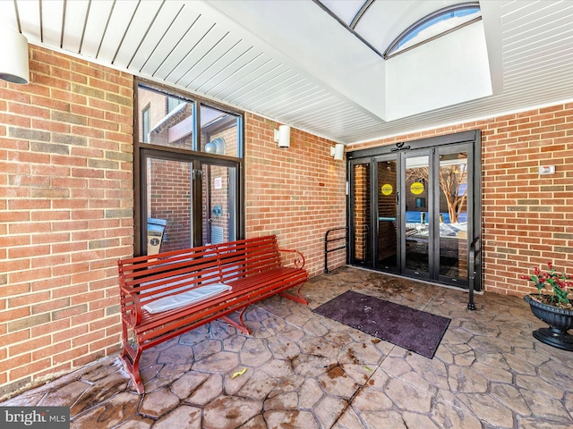 doorway to property with french doors