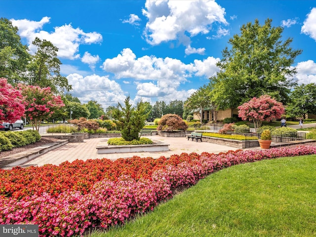 view of community featuring a yard