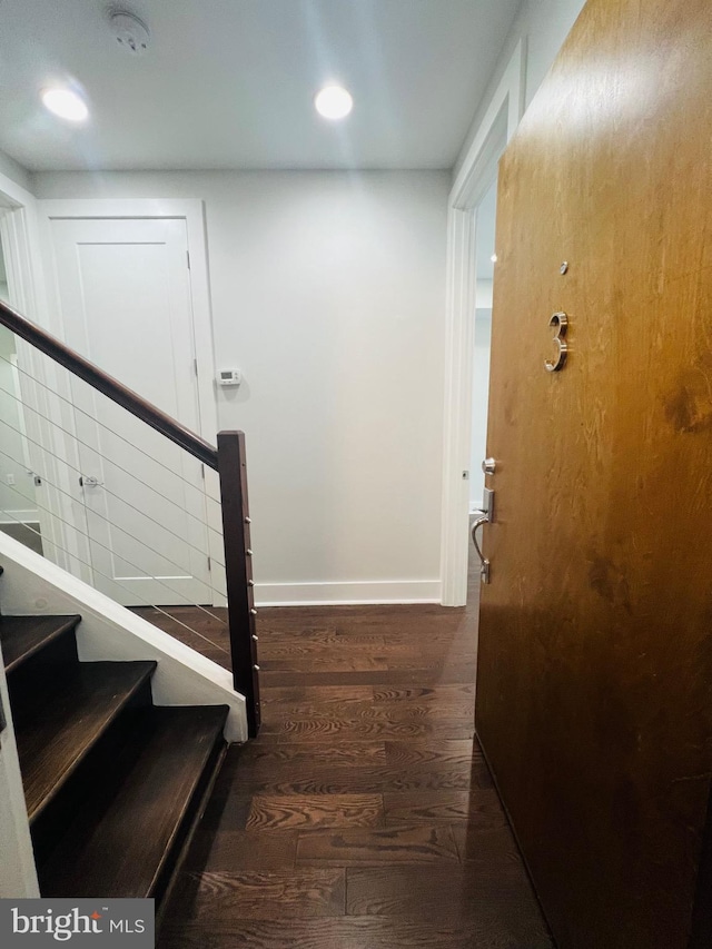 interior space with hardwood / wood-style flooring