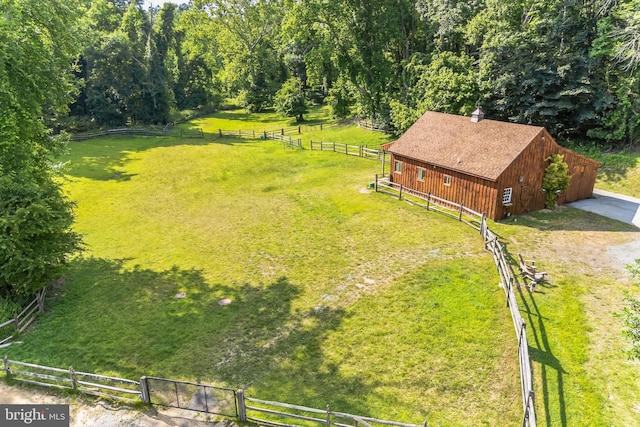 bird's eye view featuring a rural view