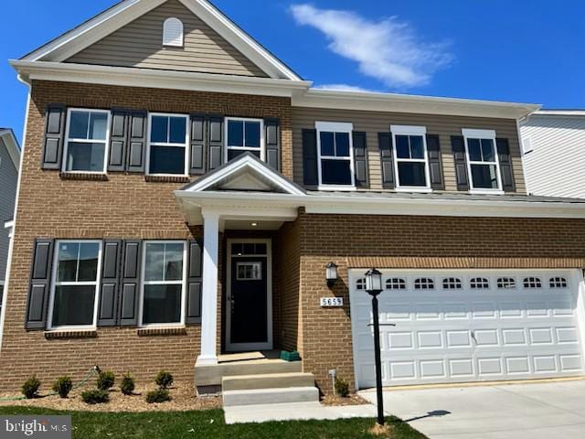 view of front of house with a garage