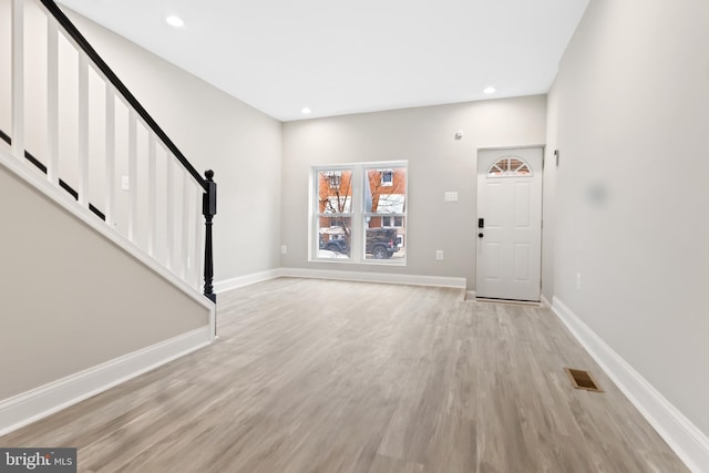 foyer featuring light hardwood / wood-style floors