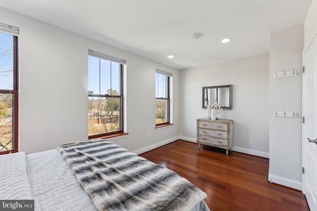 bedroom featuring dark wood-type flooring