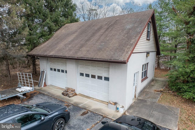 view of garage