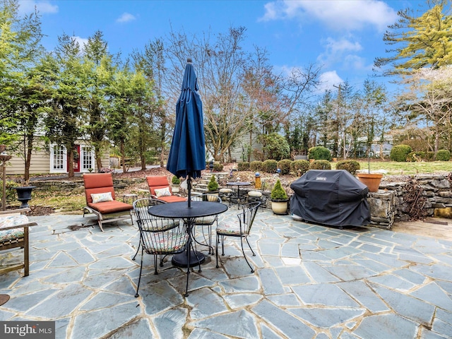 view of patio with area for grilling