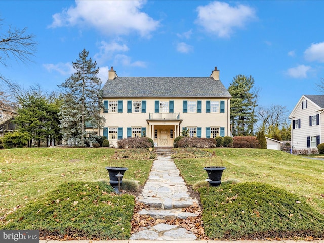 colonial house with a front yard