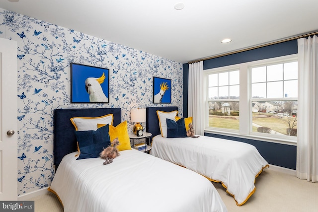 TBB Westmoreland Way Clemson Ii, Charles Town, WV 25414 - bedroom with baseboards, carpet floors, wallpapered walls, and recessed lighting