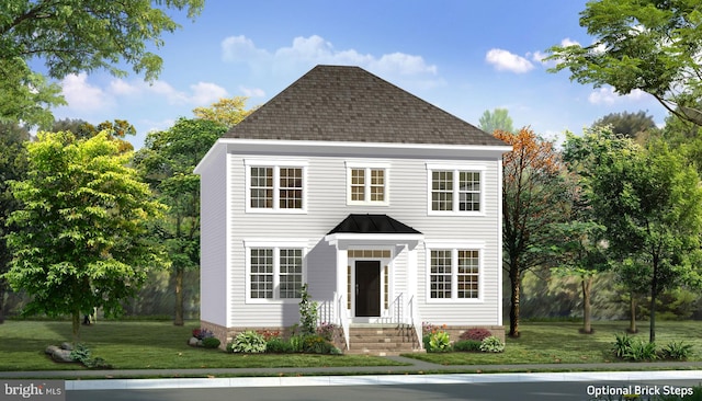 TBB Westmoreland Way Clemson Ii, Charles Town, WV 25414 - colonial home featuring a front yard, a shingled roof, and a standing seam roof