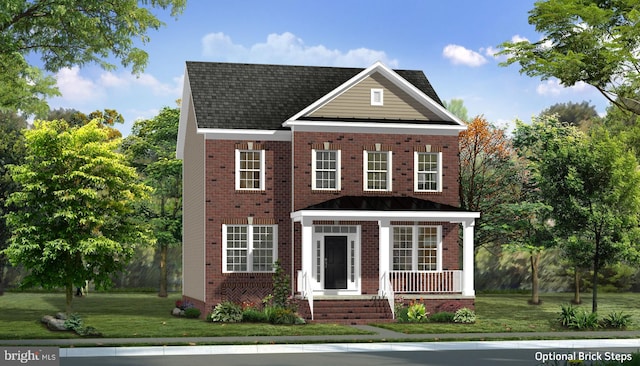 TBB Westmoreland Way Clemson Ii, Charles Town, WV 25414 - view of front of property featuring a front lawn, covered porch, and brick siding