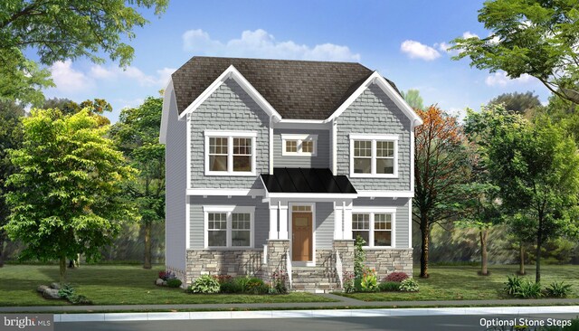 TBB Westmoreland Way Clemson Ii, Charles Town, WV 25414 - craftsman-style house with a standing seam roof, a front yard, a shingled roof, and metal roof