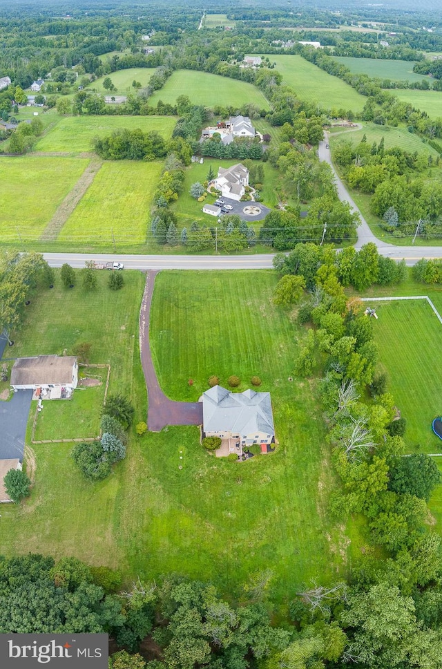 bird's eye view featuring a rural view