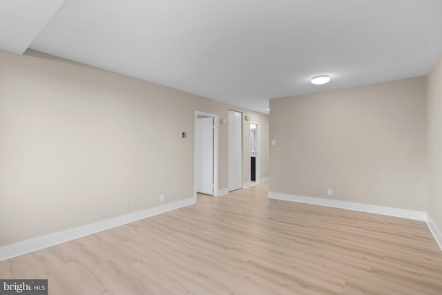 empty room featuring light hardwood / wood-style floors