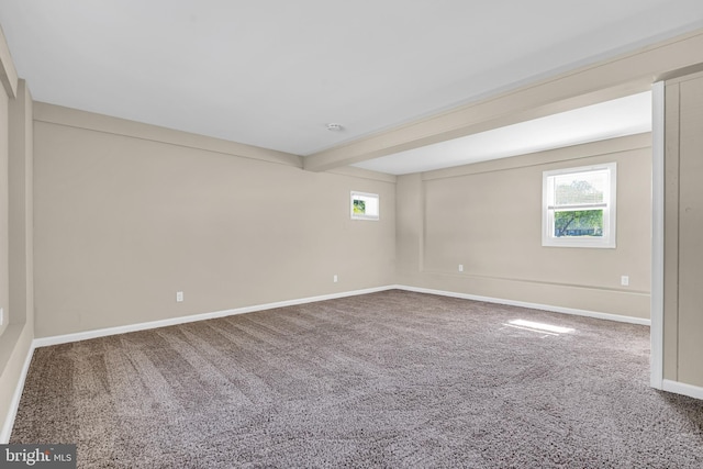 unfurnished room featuring carpet