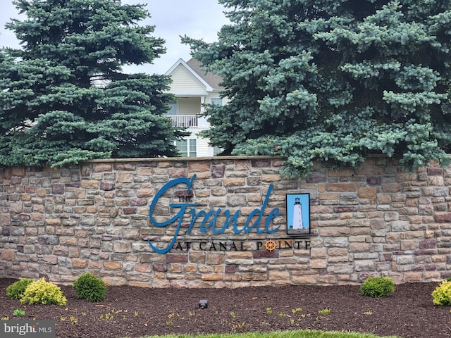 view of community sign