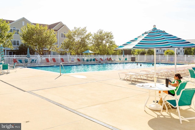 view of pool with a patio