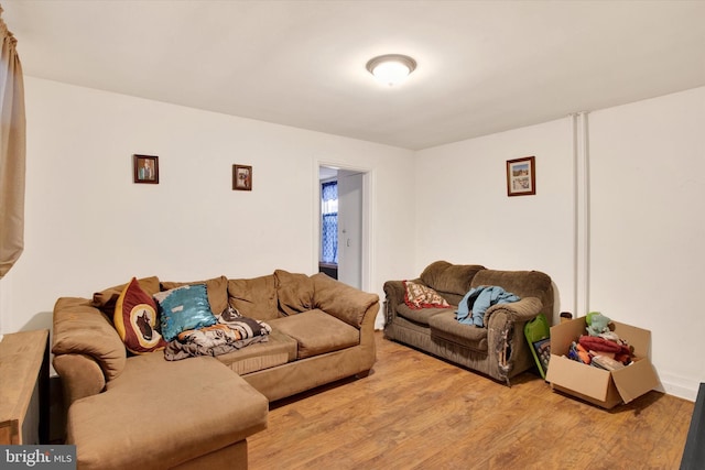 living room featuring light hardwood / wood-style flooring