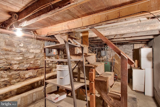 basement featuring electric panel