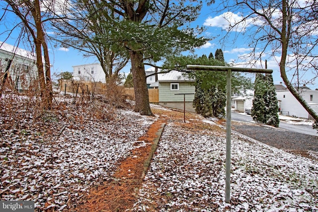 view of snowy yard