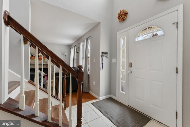 foyer entrance featuring light hardwood / wood-style floors