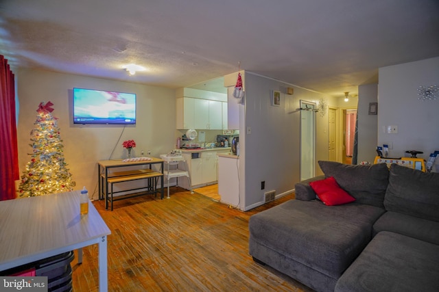 living room with light wood-type flooring