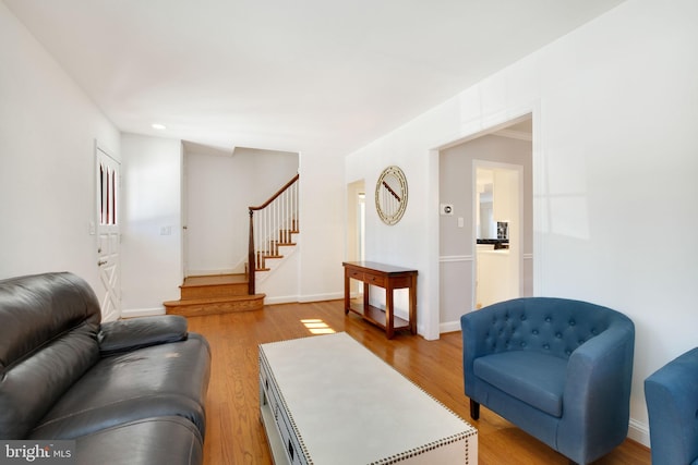 living room featuring hardwood / wood-style flooring