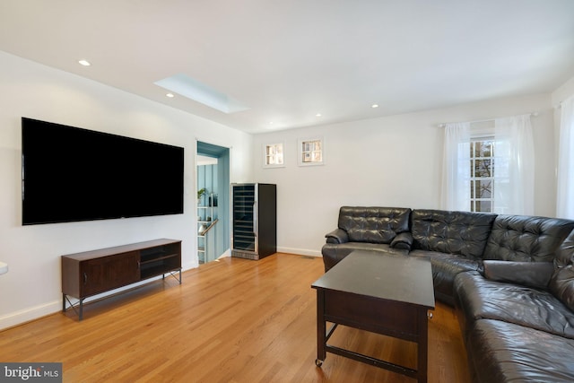 living room featuring light hardwood / wood-style floors