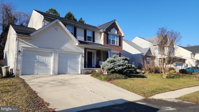 front facade featuring a front lawn