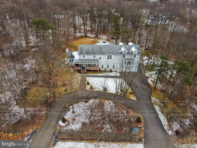 view of snowy aerial view