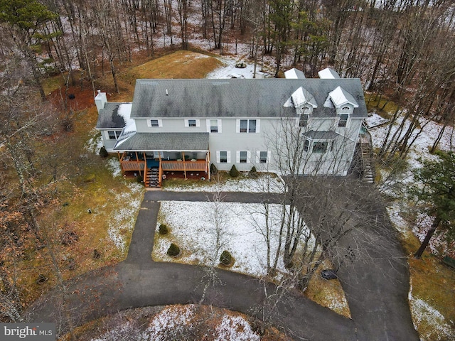 view of snowy aerial view