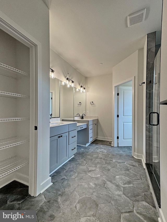 4035 Tamaron Ct, Brandywine, MD 20613 - full bathroom with stone finish flooring, vanity, and a stall shower