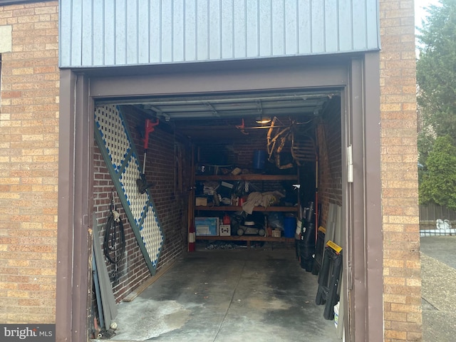 view of garage