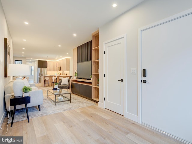 interior space featuring light wood-type flooring