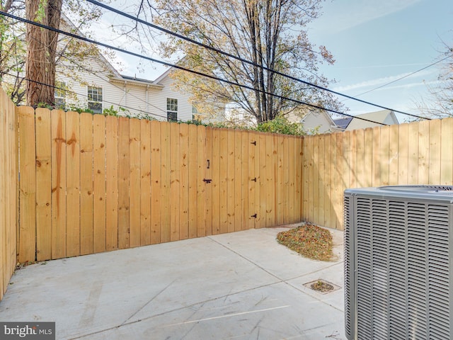 view of patio featuring central AC unit