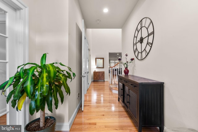 hallway featuring light hardwood / wood-style floors