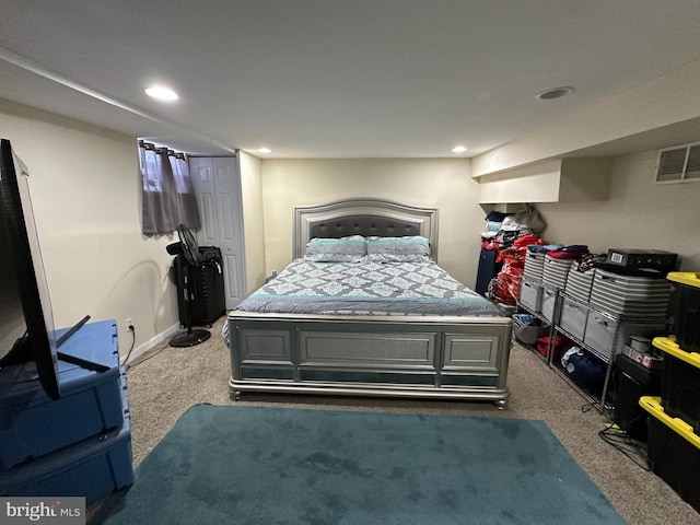 view of carpeted bedroom