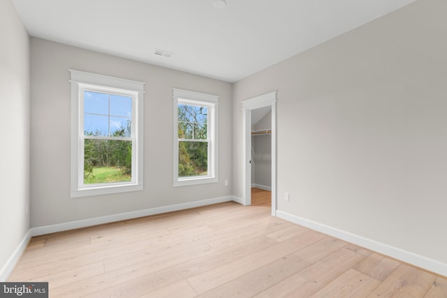 empty room featuring light wood-type flooring