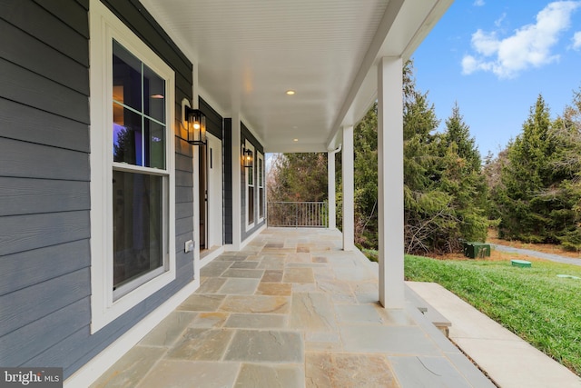 view of patio / terrace with covered porch