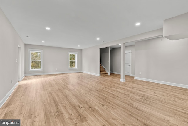 interior space with light wood-type flooring