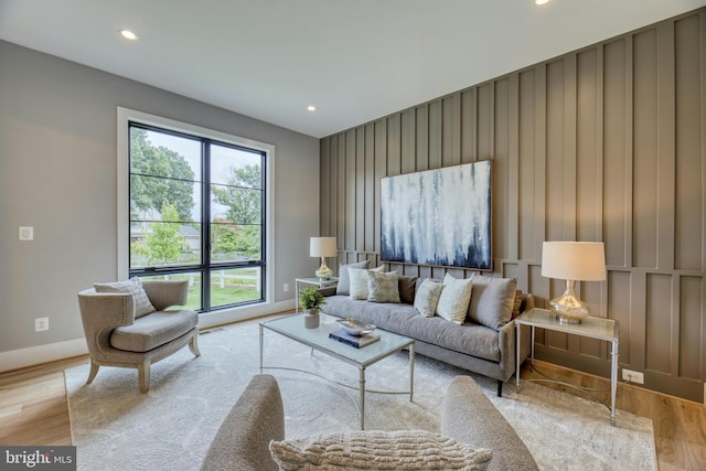 living room featuring light hardwood / wood-style flooring