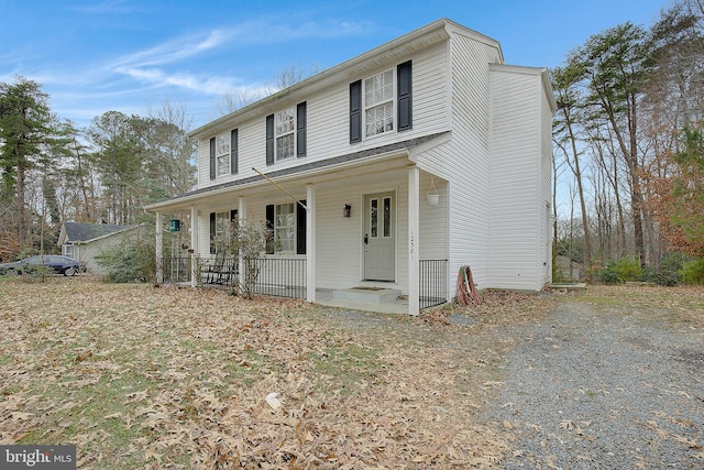 view of front facade featuring a porch