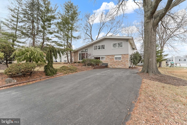 view of split level home