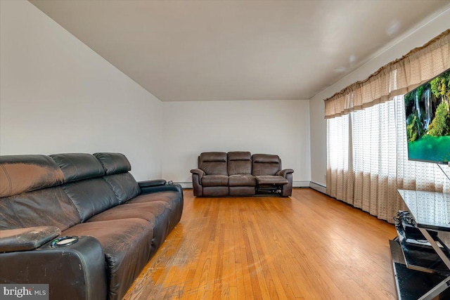 living room featuring light hardwood / wood-style floors