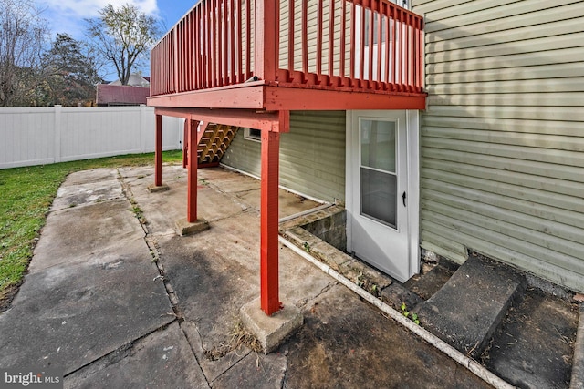 view of patio with a deck