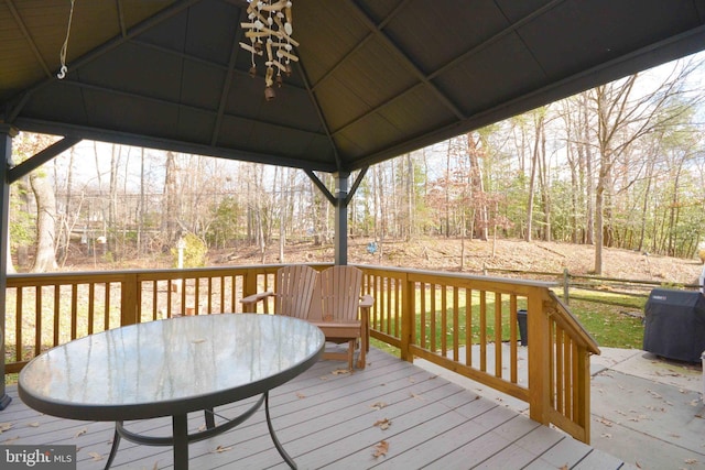 deck featuring a gazebo