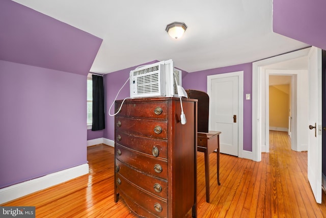 bedroom featuring light wood-type flooring